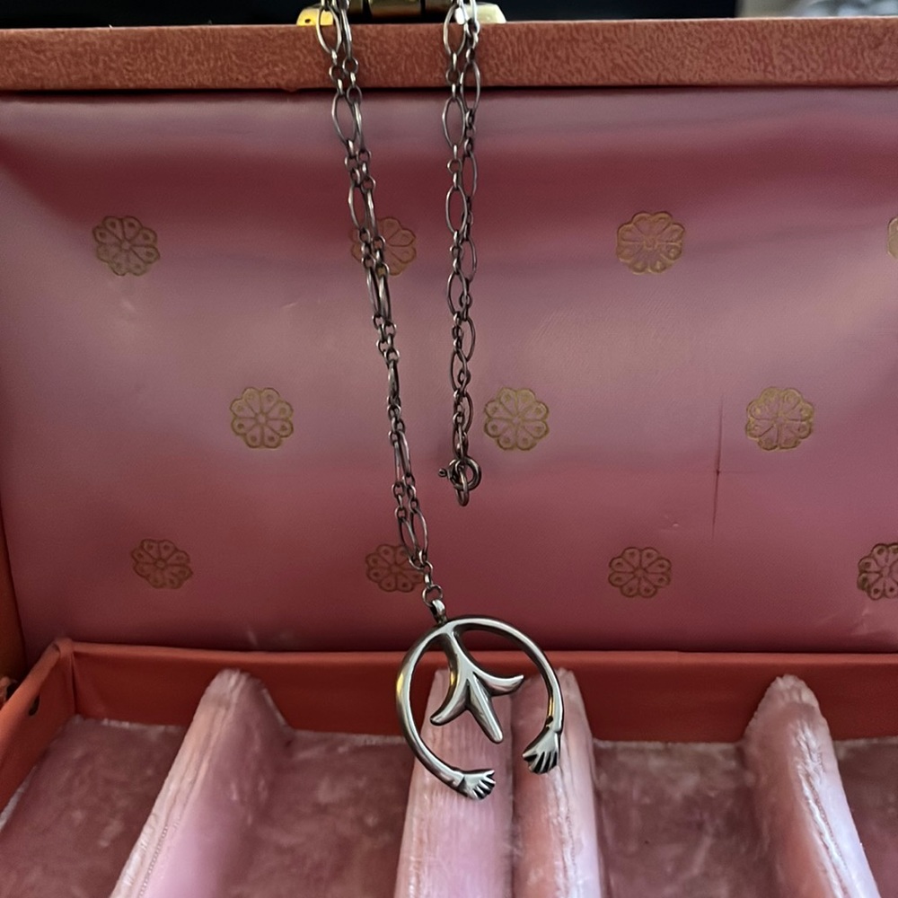 Vintage Navajo Sterling Silver Naja Pendant on 14” Chain.  Make me an offer.